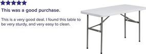 img 1 attached to Versatile and Durable Flash Furniture 4-Foot Granite White Plastic Folding Table: The Perfect Space-Saving Solution