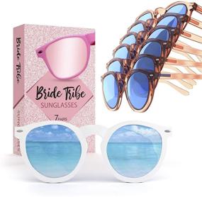 img 4 attached to 💍 Bride Tribe Sunglasses Rose Gold Set of 7: Perfect Bachelorette & Bridal Shower Decorations Kit, Party Favors & Unique Wedding Bridesmaids Gifts