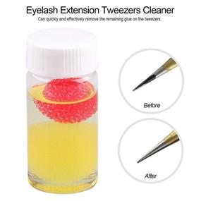 img 2 attached to 🧹 Eyelash Extension Tweezers Cleaning Tool Kit - Includes Liquid Glue Remover and Sponge Ball for Lash Extension Application (2 Pieces)