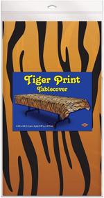 img 2 attached to 🐯 Enhanced Beistle Tiger Print Table Cover in Vibrant Orange/Tan/Black, Measures 54" x 108" for Optimal SEO