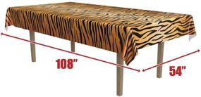 img 3 attached to 🐯 Enhanced Beistle Tiger Print Table Cover in Vibrant Orange/Tan/Black, Measures 54" x 108" for Optimal SEO