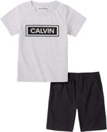 👕 boys' clothing sets: calvin klein peach pieces shorts logo