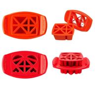 funbites food cutter set - orange triangle shapes/red heart shapes logo