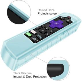 img 2 attached to 🔵 CaseBot Remote Case: Blue Glow Silicone Cover for Roku Voice, Express 4K+ 2021, Ultra LT, Express 3930, Premiere+ 3921, Streaming Stick+ - Anti Slip & Shockproof