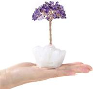 🌳 high gemstone count kalifano natural amethyst chakra crystal tree with quartz cluster base - bonsai feng shui money tree for positive energy, luck, and wealth логотип