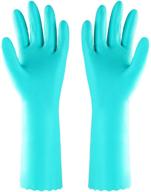 🧤 medium blue reusable dishwashing cleaning gloves - latex-free, cotton lined, kitchen gloves - pack of 2 pairs logo