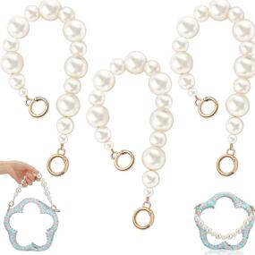 img 4 attached to 👜 Stylish Imitation Pearl Bead Handbag Charms Chain Set- Enhance Your Purse with 3 Pieces of Large Golden Clasp Bag Accessories- 13.8 Inch Length, Ideal for Women's Bags