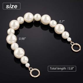 img 3 attached to 👜 Stylish Imitation Pearl Bead Handbag Charms Chain Set- Enhance Your Purse with 3 Pieces of Large Golden Clasp Bag Accessories- 13.8 Inch Length, Ideal for Women's Bags