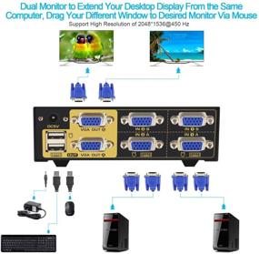 img 3 attached to 🖥️ CKL-822UA Dual Monitor VGA KVM Switch with Extended Display Support - 2 Port