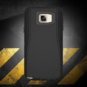 img 3 attached to Durable Black Galaxy Note 5 Case with Built-in Screen Protector and Holster – ToughBox Armor Series, Shock Proof, Fits OtterBox Defender Belt Clip