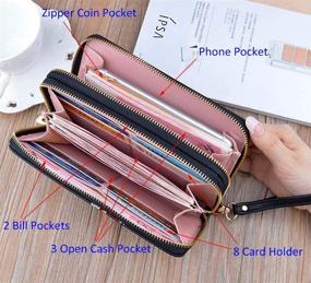 img 3 attached to HOYOFO Double Wristlet Leather Cellphone Women's Handbags & Wallets