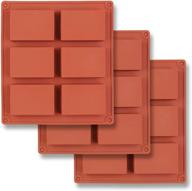 🧼 6-cavity rectangle silicone mold by homedge - pack of 3, ideal for soap bars, resin, chocolate, candles, and jelly-brown logo