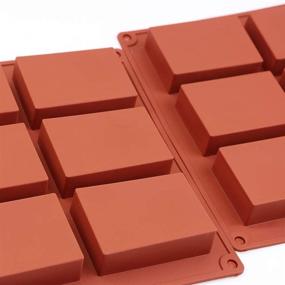 img 1 attached to 🧼 6-Cavity Rectangle Silicone Mold by homEdge - Pack of 3, Ideal for Soap Bars, Resin, Chocolate, Candles, and Jelly-Brown