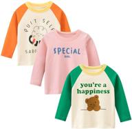 kumary toddler little girls' clothing 3-pack sleeves logo