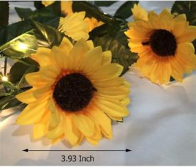 img 1 attached to 🌻 Fielegen 30 LED 7.2ft Artificial Sunflower Garland String Lights - Sunflower Home Decor, Battery Powered Fairy Lights for Indoor Bedroom Wedding Birthday Party Holiday Garden Decor - Warm White