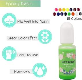 img 1 attached to Vibrant and Non-Toxic: LET'S RESIN Epoxy Resin Dye - 15 Color Translucent Pigments for Resin Coloring, Epoxy Resin, Resin Molds