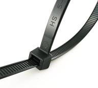 🔗 hs black zip ties heavy duty 175 lb weather uv resistant cable ties (100 pack) 0.35" wide thick electrical zip ties, outdoor indoor use, 17 logo