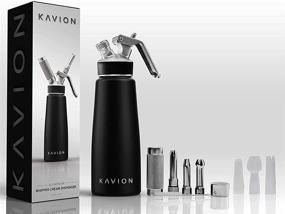 img 4 attached to Kavion Professional Aluminum Whipped Cream Dispenser with 6 Decorating Tips and Leak-Free Seals, 500ml/ 1 Pint Canister, Silicon Grip for Easy Handling - 8g N2O (N2O Cartridges Not Included)