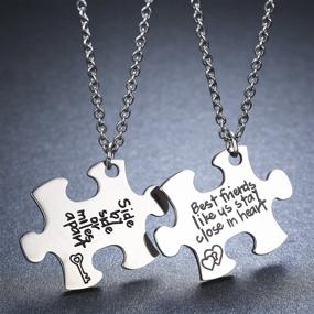 img 2 attached to 🍕 Udobuy2 Pcs Best Friends Side By Side Or Miles Apart Best Friend Necklaces Set Heart Best Friend Gifts for Teen Girls BFF Friendship Necklaces: Pizza Friend Necklace Included!