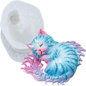 img 4 attached to Devil Cat Epoxy Resin Silicone Mold: Create Horned Dragon Kitten Spirit Animal Figures for Polymer Clay, Soap, Candle, Jewelry Making - Large 3inch Mold