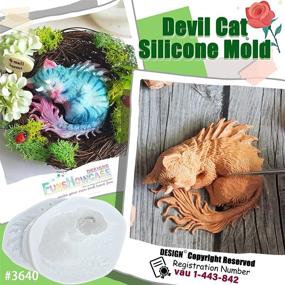 img 1 attached to Devil Cat Epoxy Resin Silicone Mold: Create Horned Dragon Kitten Spirit Animal Figures for Polymer Clay, Soap, Candle, Jewelry Making - Large 3inch Mold