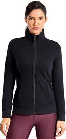 img 4 attached to 🏃 CRZ YOGA Women's Cotton Full Zip Workout Track Jacket - Slim Fit for Running