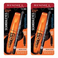 💧 rimmel scandaleyes mascara & waterproof kohl kajal liner duo, extreme black, 0.41 fl oz (12 ml), pack of 2 logo