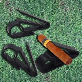 img 1 attached to 🚬 Set of 2 Flex Grip Cigar Holders - Golf Course Cigar Minder with Clip, Ideal for Golfers, Golf Bags, Carts, Boats, BBQ Grills, and Golfer's Cigars