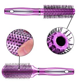 img 1 attached to 🌟 Sleek SIQUK 7-Piece Hair Brush and Comb Set: Round Brush, Paddle Brush, Detangle Hair Brush and Combs - Ideal for Wet and Dry Hair Styling - Perfect for Women and Men