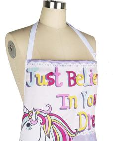 img 2 attached to LIVILAN Cute Kitchen Aprons: Charming Unicorn Cotton Polka Cooking Pinafore Bib Apron with Adjustable Neck Straps for Women and Girls