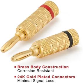 img 3 attached to 🔌 WGGE WG-3333 24k Gold Plated Speaker Banana Plugs with Closed Screw Design (12 Pairs / 24 Plugs)