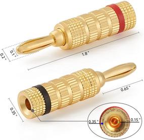 img 2 attached to 🔌 WGGE WG-3333 24k Gold Plated Speaker Banana Plugs with Closed Screw Design (12 Pairs / 24 Plugs)