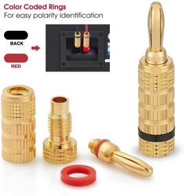 img 1 attached to 🔌 WGGE WG-3333 24k Gold Plated Speaker Banana Plugs with Closed Screw Design (12 Pairs / 24 Plugs)