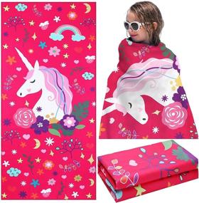 img 4 attached to Unicorn Microfiber Rainbow Blanket Sand Proof Bath