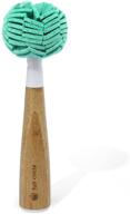 crystal clear 2.0 bamboo handle glassware & dish cleaning sponge - efficient and replaceable, one size, white logo