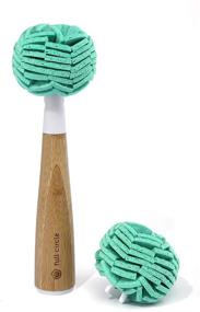 img 2 attached to Crystal Clear 2.0 Bamboo Handle Glassware & Dish Cleaning Sponge - Efficient and Replaceable, One Size, White