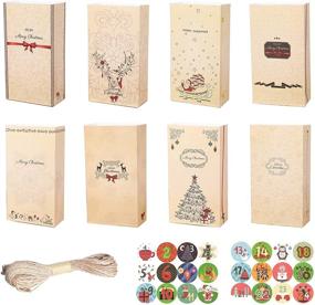 img 4 attached to 🎄 Перерабатываемые новогодние принадлежности для вечеринки: 24 шт. бумажных пакетов для угощений и подарков
