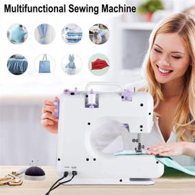 img 3 attached to 🧵 Hoxinlong Sewing Machine for Beginners: 2-Speed, Double Thread with Foot Pedal – 12 Built-in Stitches, Reverse Sewing, DIY Accessories (Light Purple)