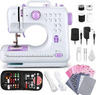 🧵 hoxinlong sewing machine for beginners: 2-speed, double thread with foot pedal – 12 built-in stitches, reverse sewing, diy accessories (light purple) logo