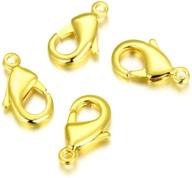 🦞 premium 20pcs tarnish resistant lobster claw clasp 20mm - large connectors | gold plated brass for jewelry crafting - bf13-1 logo