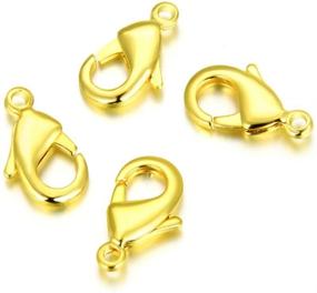 img 3 attached to 🦞 Premium 20pcs Tarnish Resistant Lobster Claw Clasp 20mm - Large Connectors | Gold Plated Brass for Jewelry Crafting - BF13-1