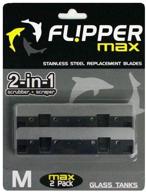 🔪 fl!pper flipper max stainless steel replacement blades - optimal glass tank maintenance logo