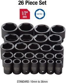img 3 attached to Sunex 2645 Impact Socket Set: 1/2 Inch Drive, 26-Piece Metric Set, 10mm-36mm, Cr-Mo Alloy Steel, Heavy Duty Storage Case