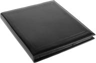 📷 red co. black faux leather family photo album - holds 500 4x6 photographs with embossed borders logo