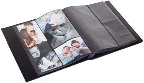 img 1 attached to 📷 Red Co. Black Faux Leather Family Photo Album - Holds 500 4x6 Photographs with Embossed Borders