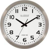 ⏲️ 16 inch stainless steel atomic clock with white dial - la crosse technology wt-3161wh-int, 16", metal frame logo