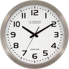 img 4 attached to ⏲️ 16 Inch Stainless Steel Atomic Clock with White Dial - La Crosse Technology WT-3161WH-INT, 16", Metal Frame