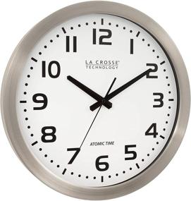 img 2 attached to ⏲️ 16 Inch Stainless Steel Atomic Clock with White Dial - La Crosse Technology WT-3161WH-INT, 16", Metal Frame