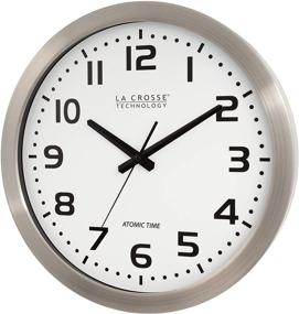 img 3 attached to ⏲️ 16 Inch Stainless Steel Atomic Clock with White Dial - La Crosse Technology WT-3161WH-INT, 16", Metal Frame