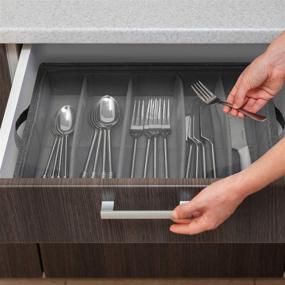 img 2 attached to 🍴 Sorbus Flatware Storage Chest: Organize Utensils with Style & Efficiency - Clear Lid, Large Capacity, Gray